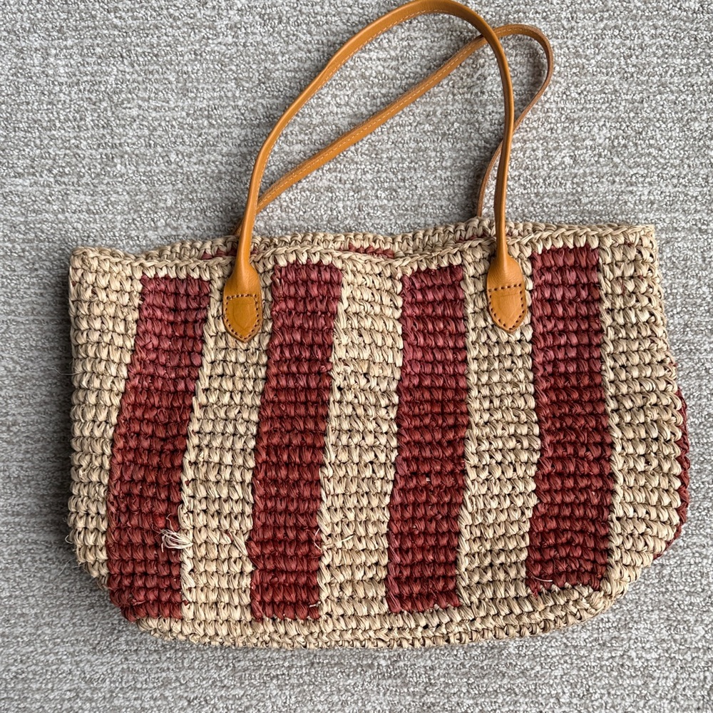 BEMBIEN Francia Raffia Striped Tote Bag